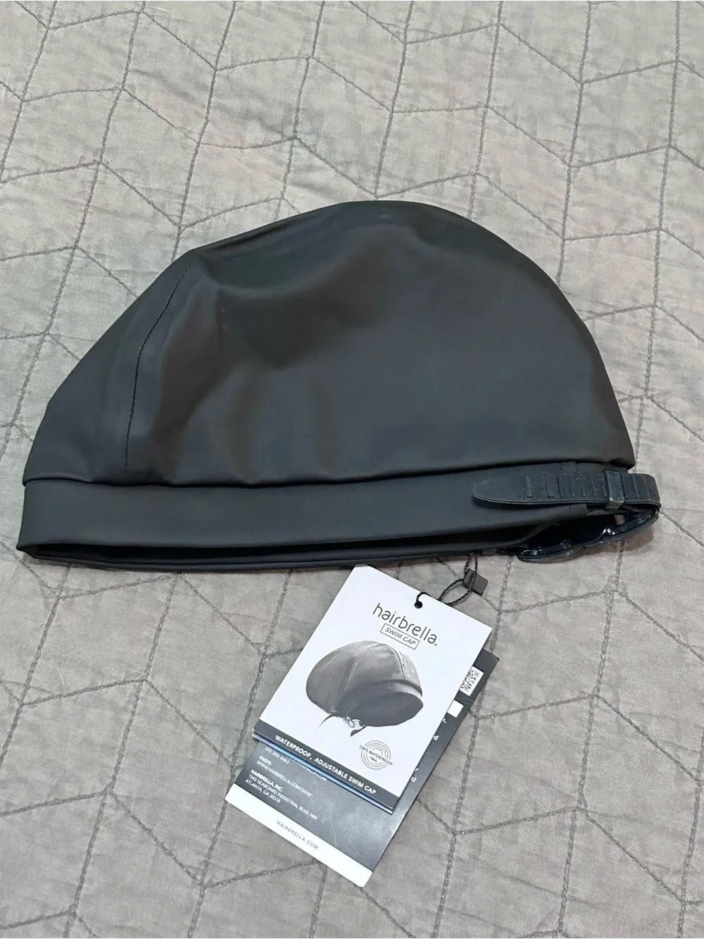 Hairbrella Underwater Hair Savior Swim Cap Black NWT